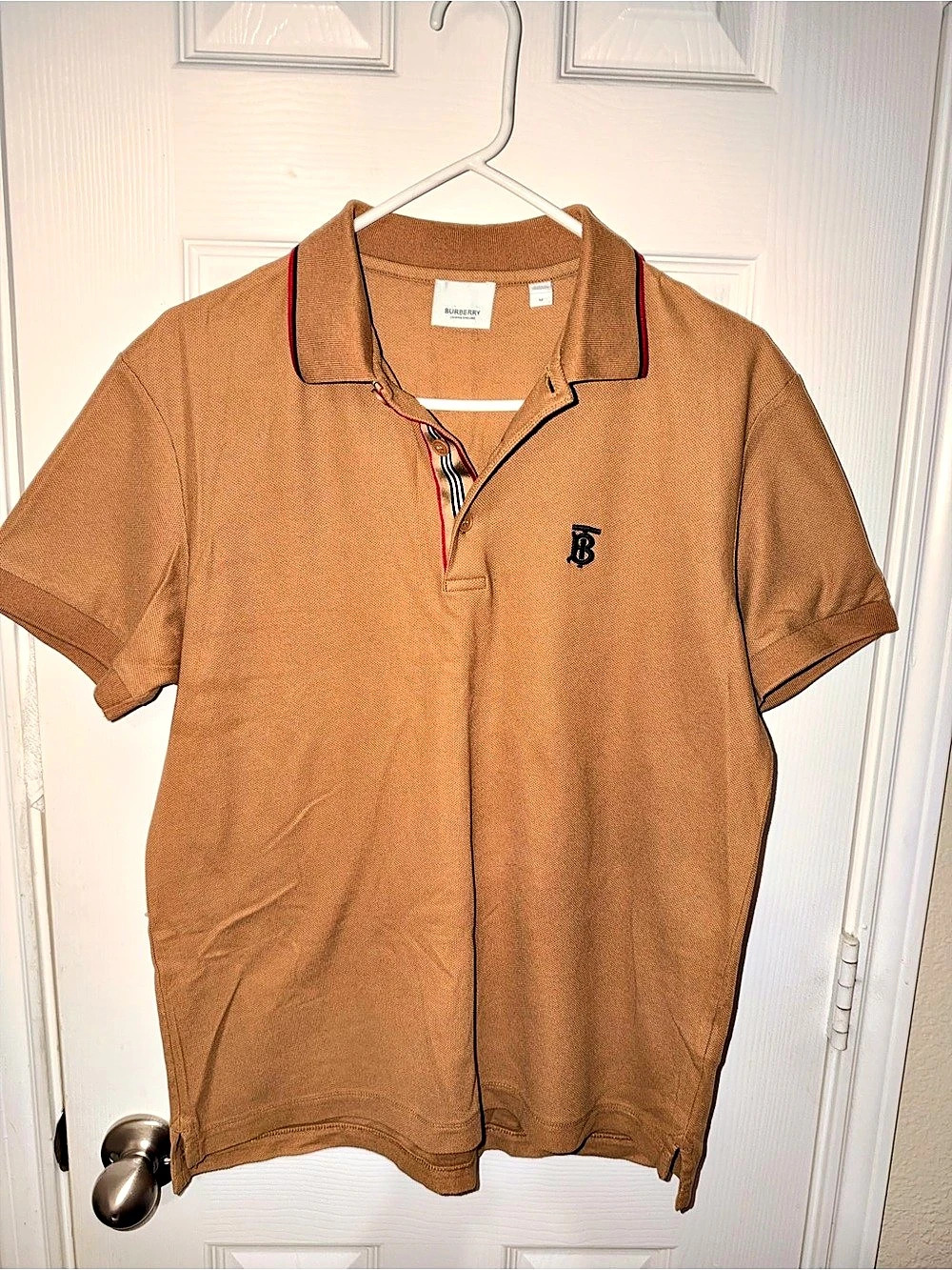 Burberry Men's Polo Shirt Cotton Brown Size Medium
